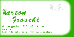 marton froschl business card